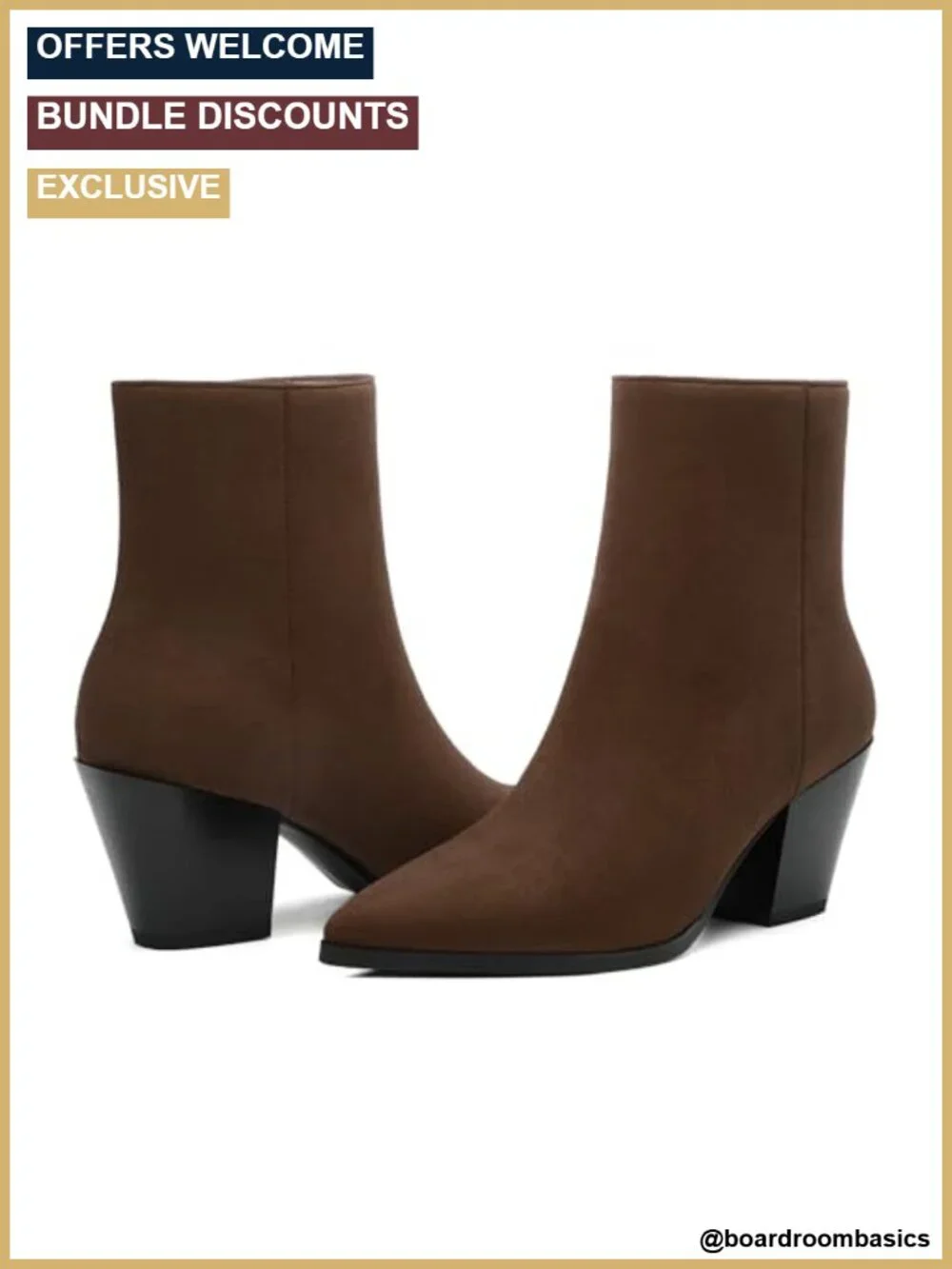 Women's Ankle Boots Chunky Low Heel Pointed Toe Side Zipper Fall Winter Dress